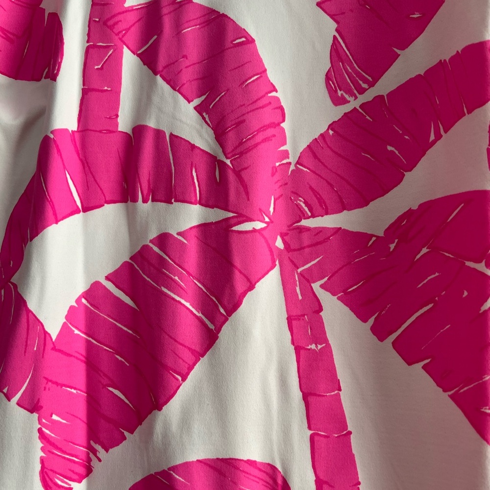 💗🏝️MAHI GOLD Pink and White Palm Dress Large - Picture 4 of 5